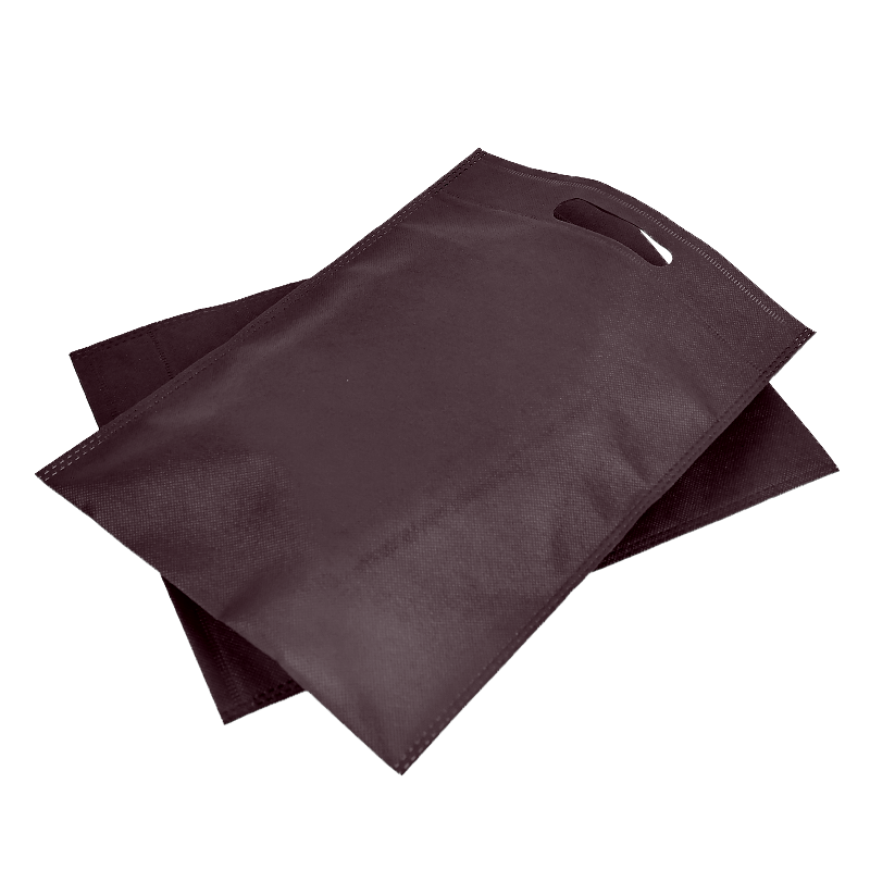 Brown non-woven flat tote bag