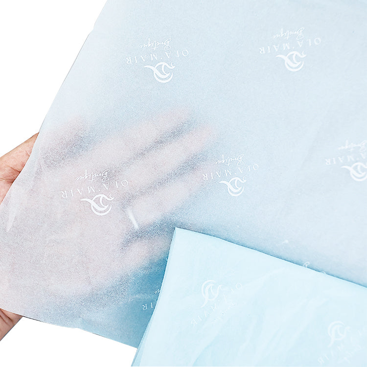 Blue Shirley Paper Print White Pattern Wrapping Paper