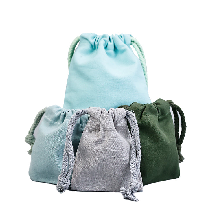 Blue drawstring cotton bag