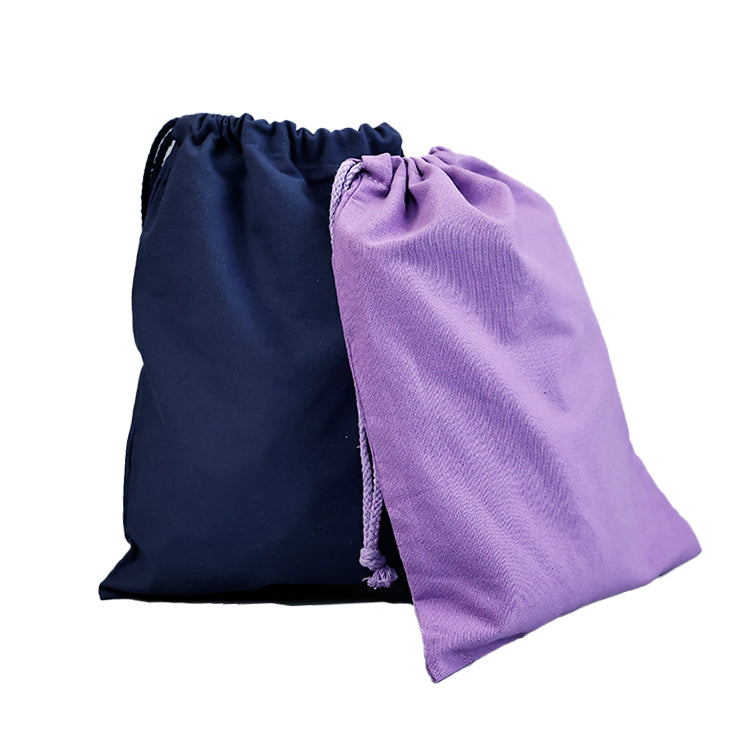 Teal cotton drawstring bag