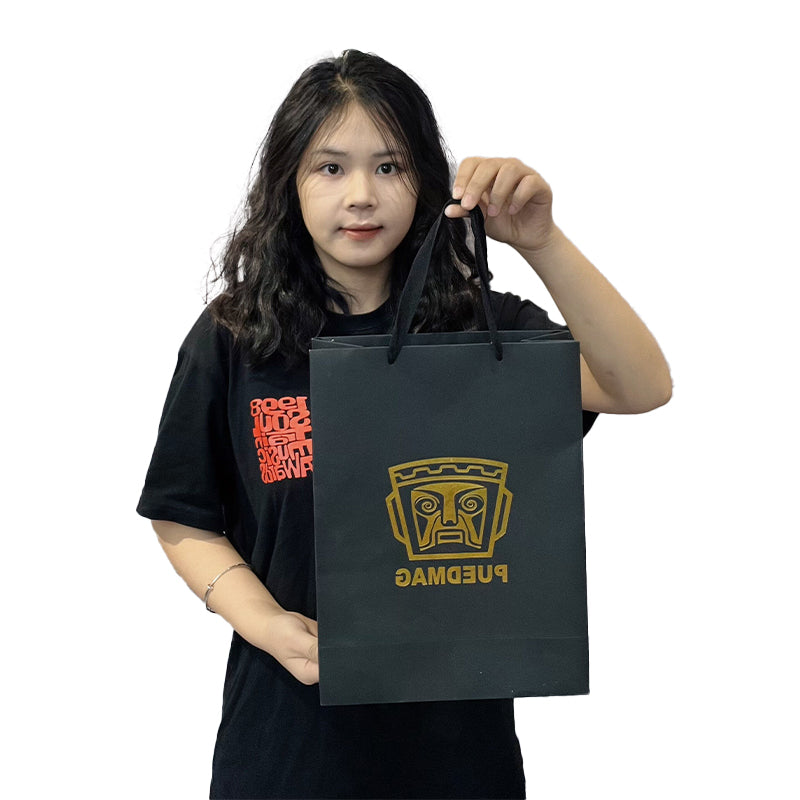 Black gold foil handbag