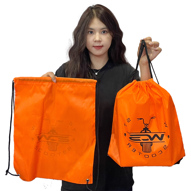 Orange Backpack Drawstring Pocket