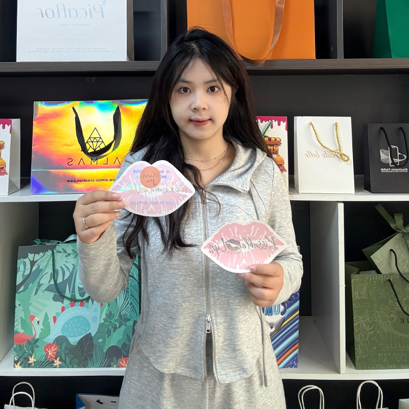 Lips laser stamping card
