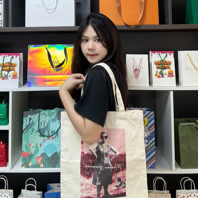 Off-white long crossbody canvas bag