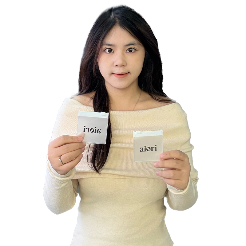 Small size transparent frosted PVC zipper bag
