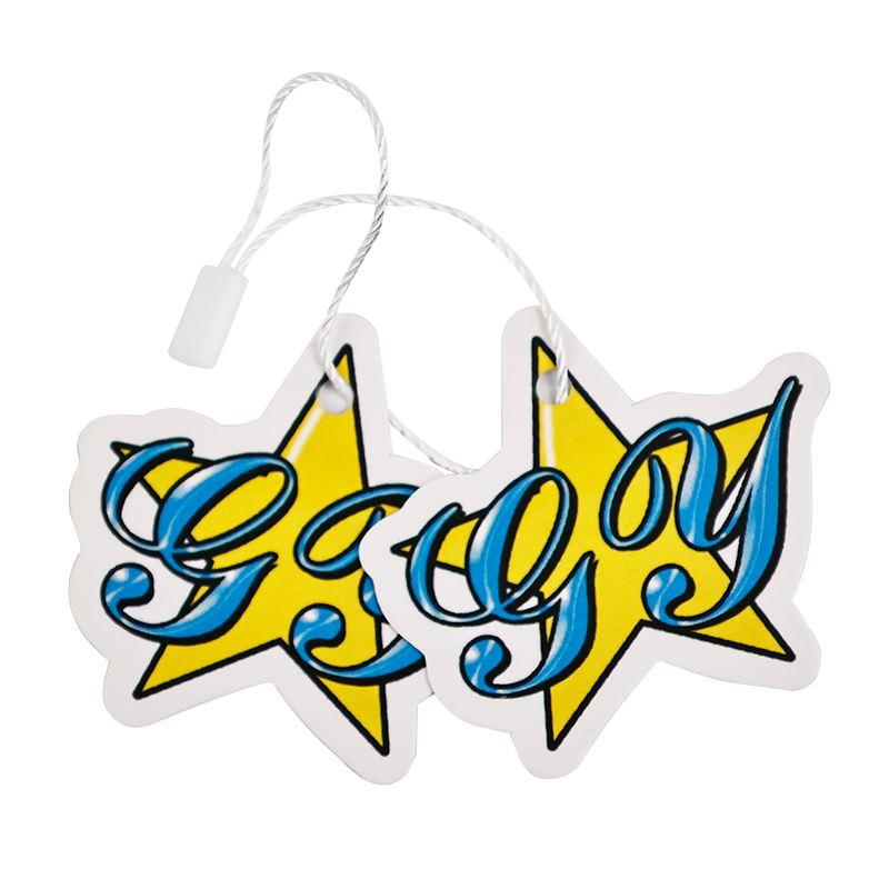 Five-pointed star shaped full-print hangtag