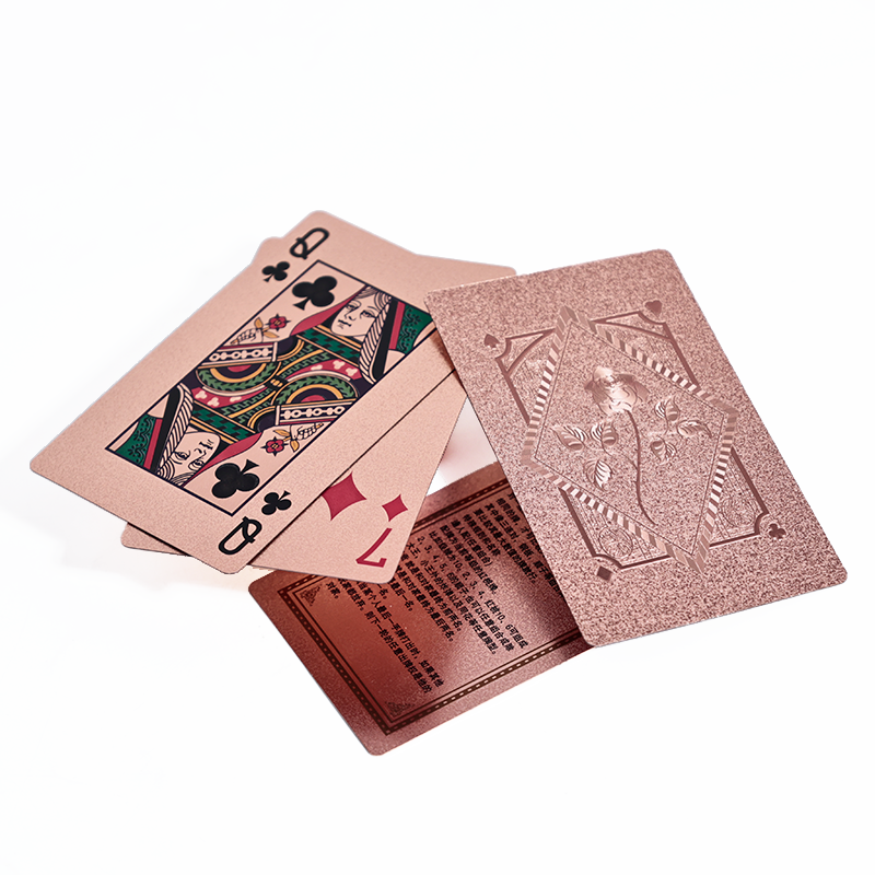 Rose gold full version fine glitter poker cards