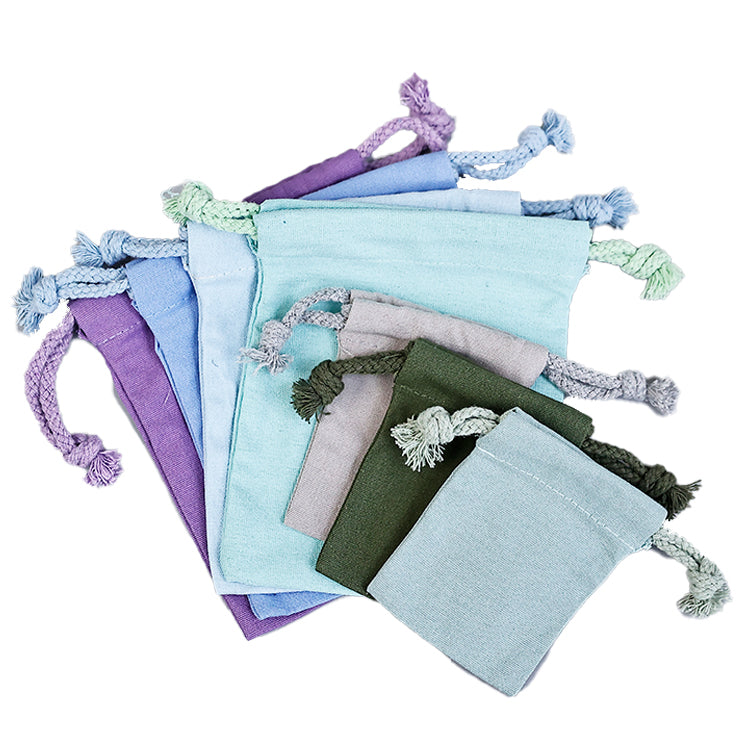 Blue drawstring cotton bag