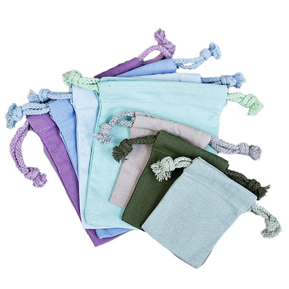Blue drawstring cotton bag
