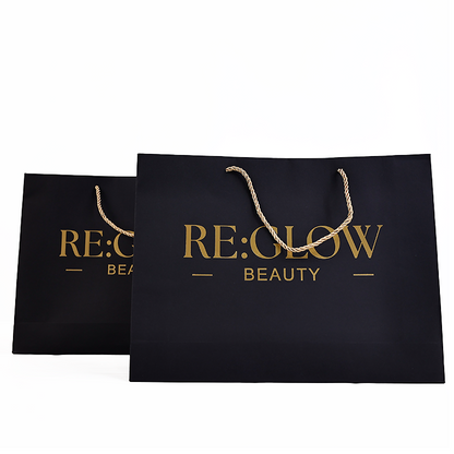 Black gold foil kraft paper tote bag