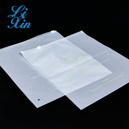 Transparent frosted zipper bag