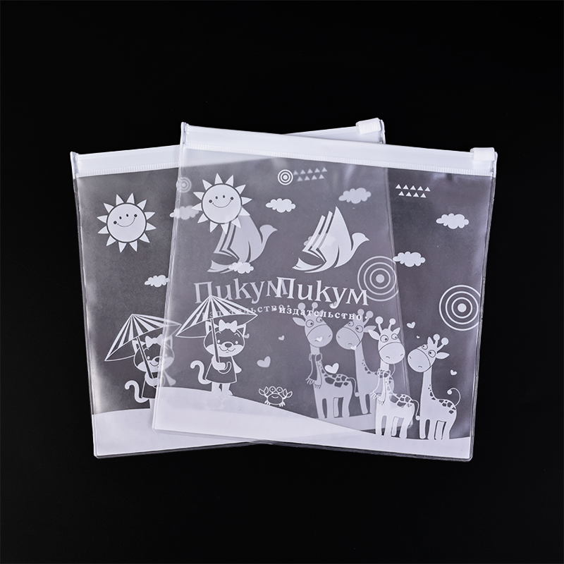 Square full pattern printed plastic snap zipper bag