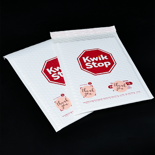 White and red express bubble bag