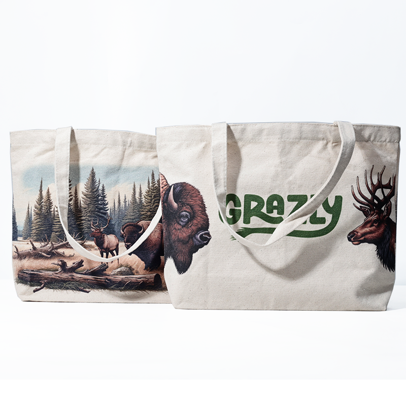 Full color printed bottom crossbody canvas bag