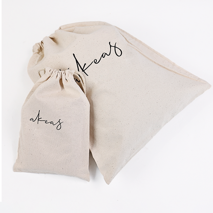 Same style multi-size linen drawstring bag