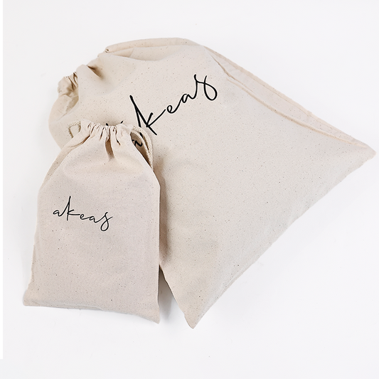 Same style multi-size linen drawstring bag