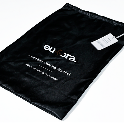 Black silk drawstring bag