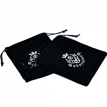 Small size black flannel drawstring bag