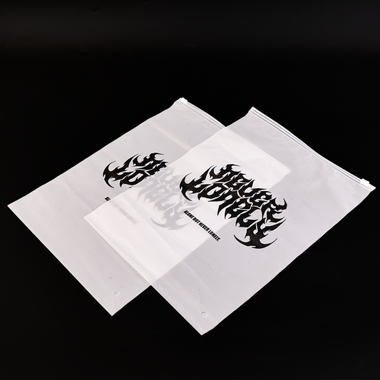 Transparent frosted ziplock bag