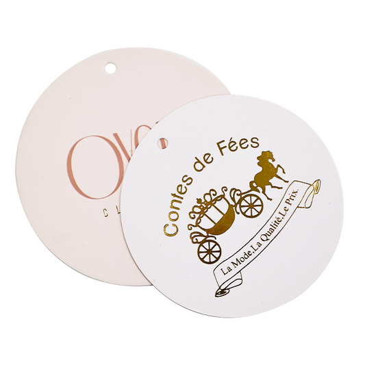 Round pattern gold stamping hangtag