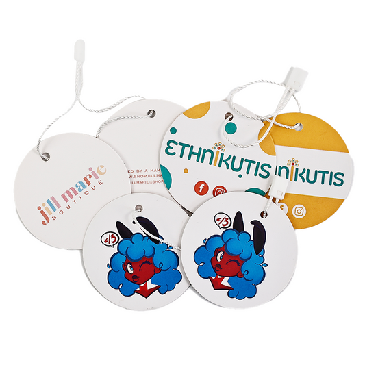 Round multi-pattern hangtag