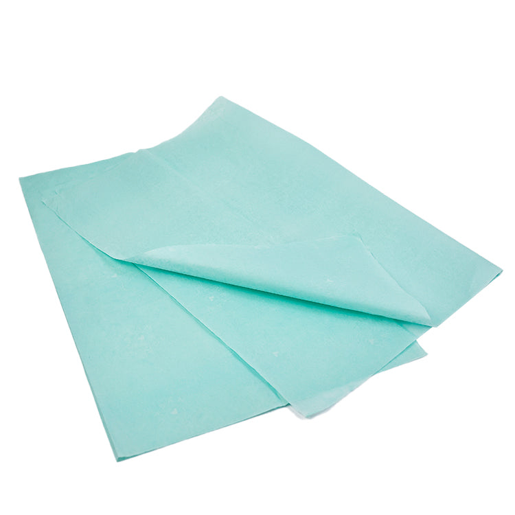 Turquoise wrapping paper pattern with white printing