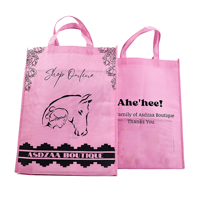 Large size full print pink non-woven tote bag