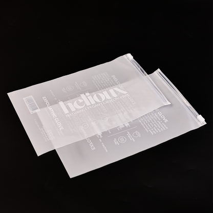 Small size transparent frosted long zipper bag
