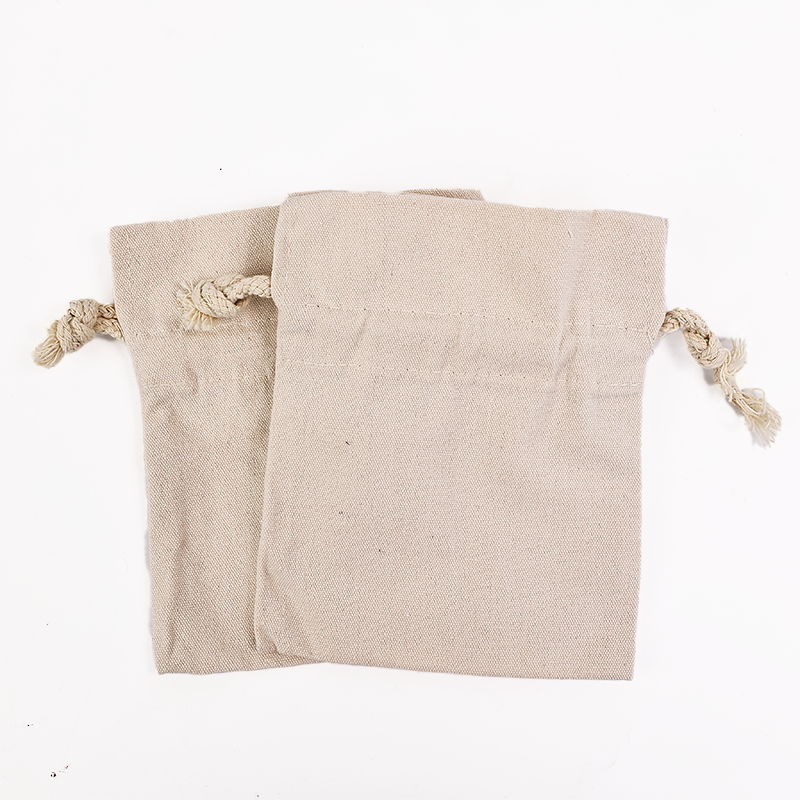 Small size linen drawstring bag
