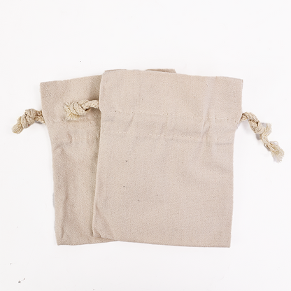 Small size linen drawstring bag