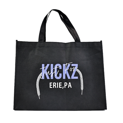 Black non-woven tote bag with bottom