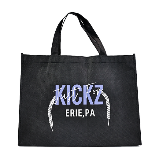 Black non-woven tote bag with bottom