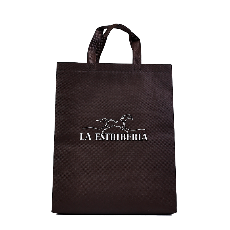 Brown long non-woven tote bag