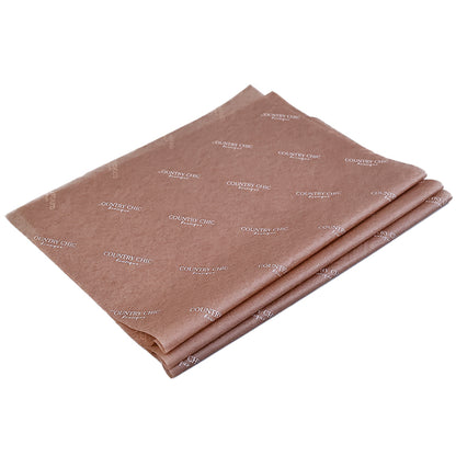 Chocolate wrapping paper with white pattern printing