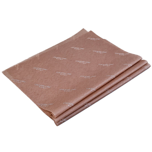 Chocolate wrapping paper with white pattern printing