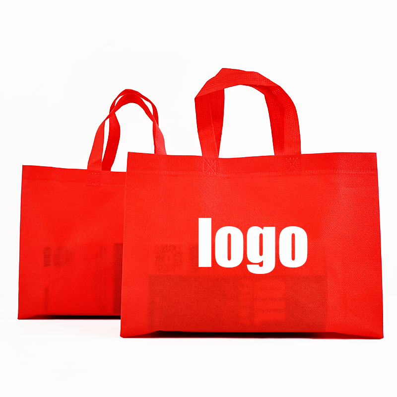 Red non-printed non-woven tote bag