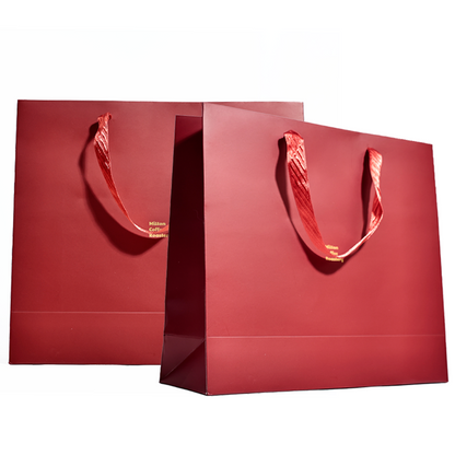 Red gold stamped paper bag