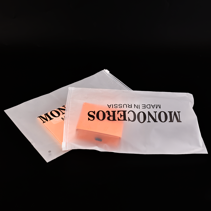 Transparent frosted long zipper bag