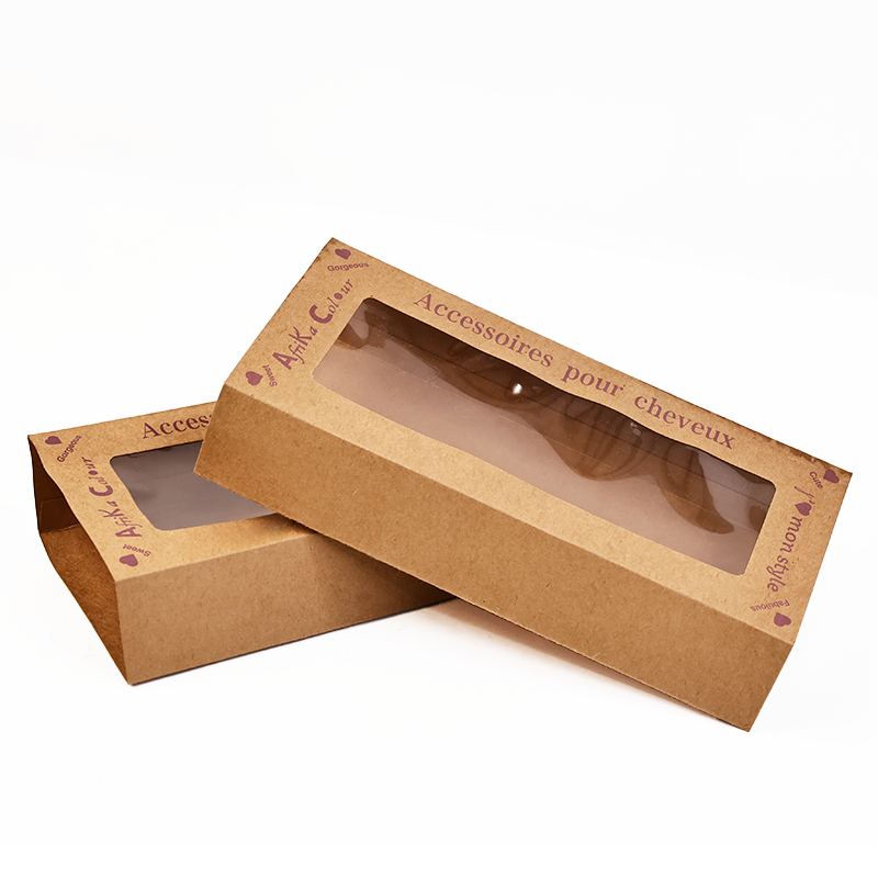 Kraft paper unsealed folding box with skylight
