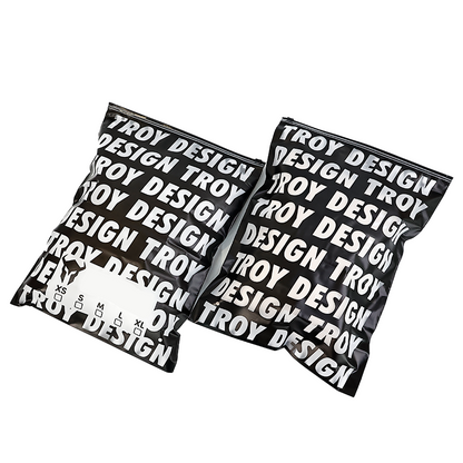 Black self-sealing zipper courier bag