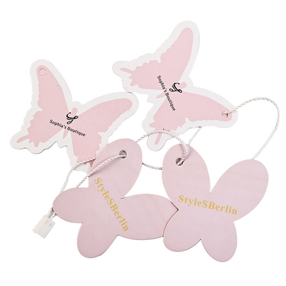 Butterfly style special-shaped tag design