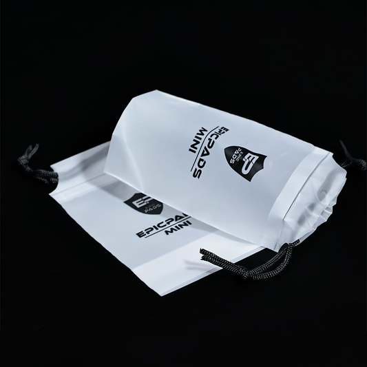 White frosted small size bottom drawstring bag