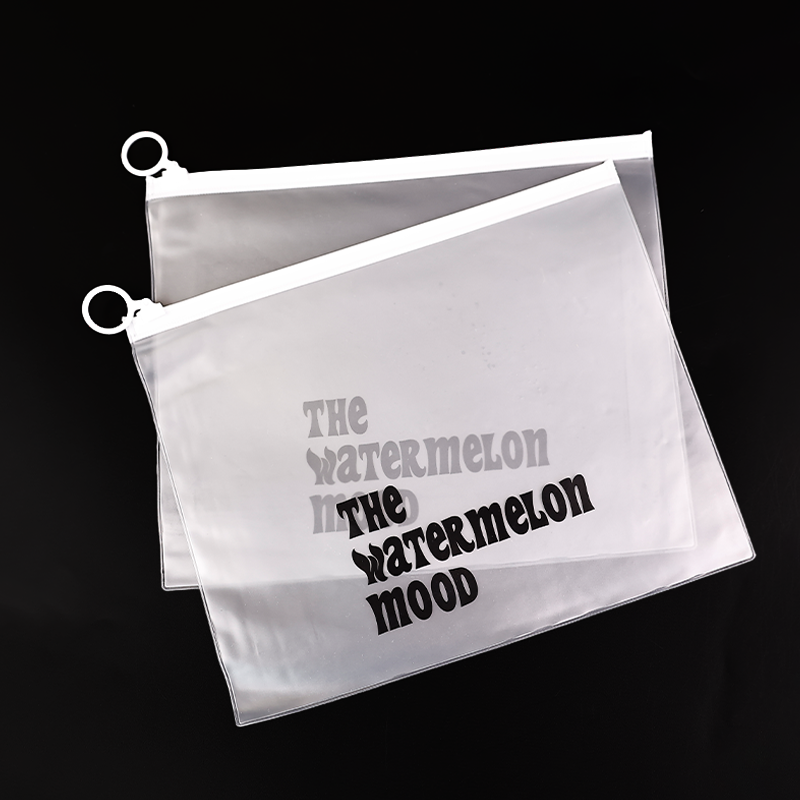 Transparent frosted smooth zipper bag