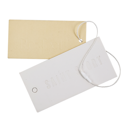 Embossed hangtag
