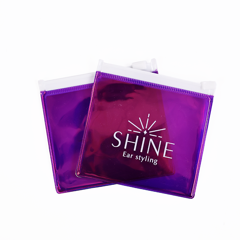 Small Size Square Purple PVC Zipper Bag