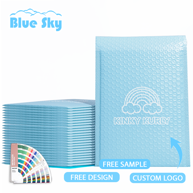 Blue self-adhesive bubble courier bag