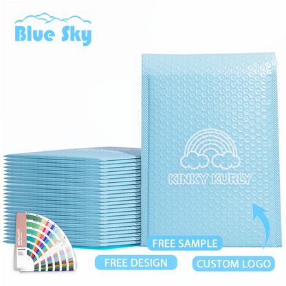 Blue self-adhesive bubble courier bag