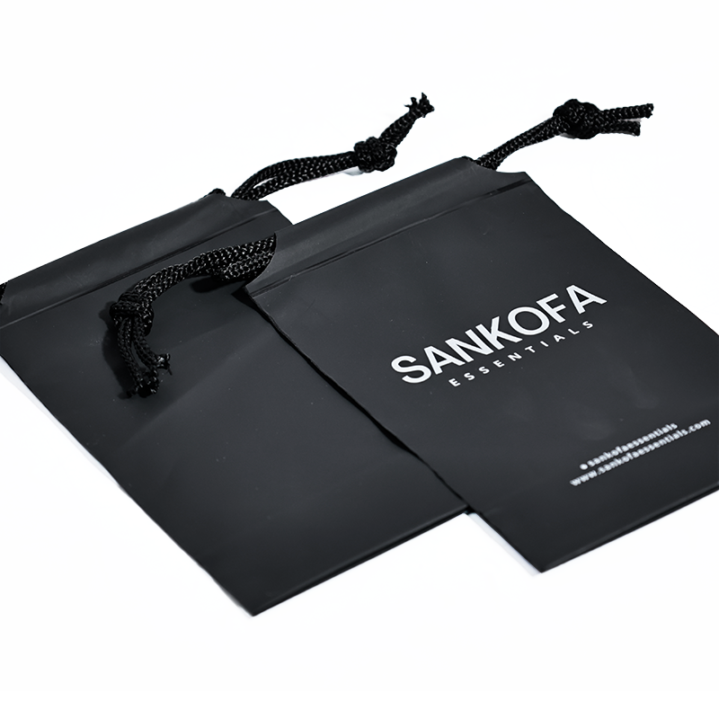 Black small size bottom drawstring bag