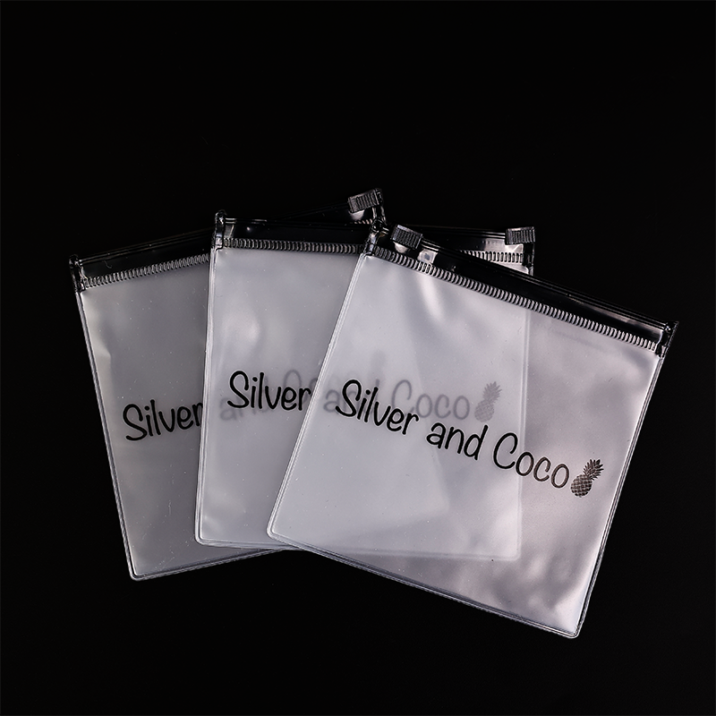 Small size transparent frosted zipper bag