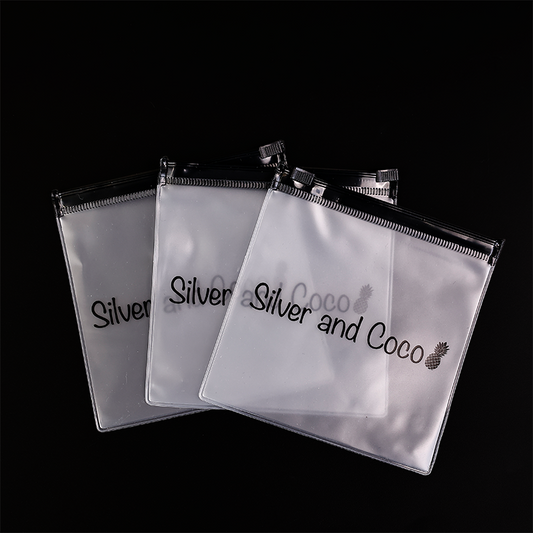 Small size transparent frosted zipper bag